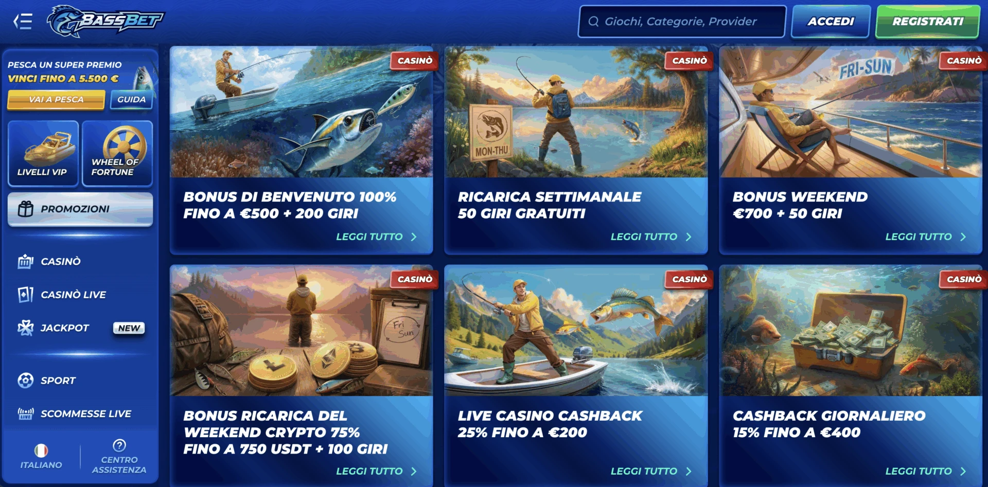 Panoramica delle promozioni su BassBet Casinò